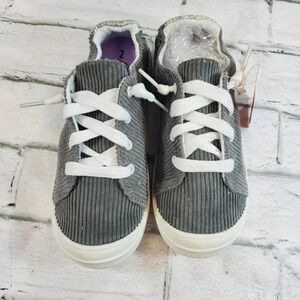 Grey Corduroy Little Girl Shoes